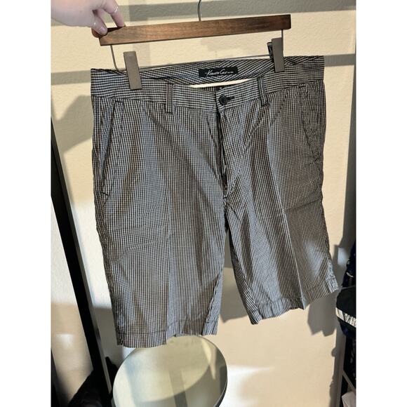 Kenneth Cole New York Shorts Mens‎ 34 Gingham Plaid Long Relaxed Fit Outdoor - Picture 1 of 6